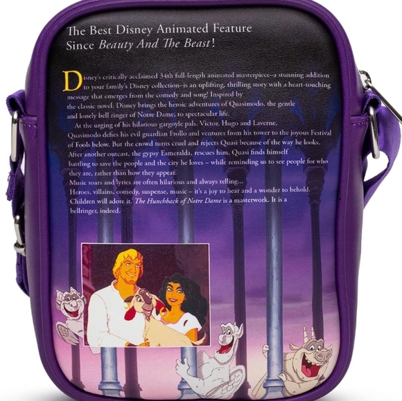 Disney Buckle-down Hunchback of Notre Dame Vhs Replica Crossbody Bag Nwt - Picture 5 of 7
